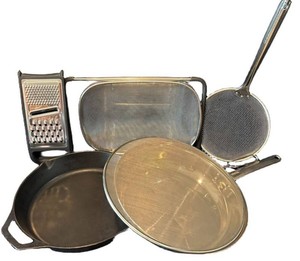 Kitchen Items - Lodge Cast Iron Skillet, Chefmate Pan & More (Lot of 6)
