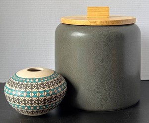G - Project 62 Stoneware Canister & Juana Ledexza Veloz Pottery Vase