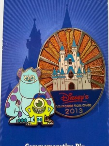 Disney Parks 2013 Pin Trading Cinderella Castle & Monsters Inc Pins (Lot of 2)