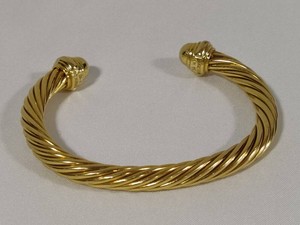 David Yurman 18K Yellow Gold Cable Cuff Bracelet