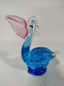 Art Glass Blue Pelican
