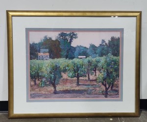 Signed Mary Silverwood Vineyard Landscape