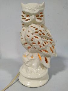 MCM Lighted Porcelain Owl Lamp