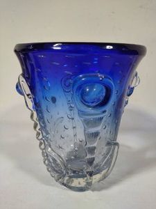 Cobalt Blue Murano Blown Glass Vase