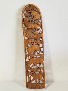 Wood Carved Animal Wall Plaque