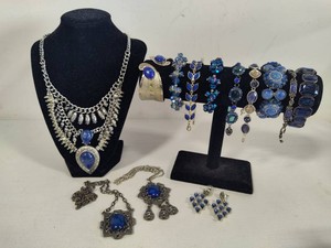 Beautiful Blues Assortment of Costume Necklaces/Bracelets/Earrings