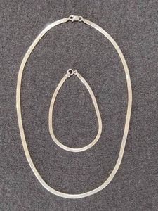925 Sterling Herringbone Necklace & Bracelet