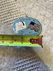Ace Supply Belt Buckle from Elgin, Illinois, Featuring I Believe in My God My Country Design