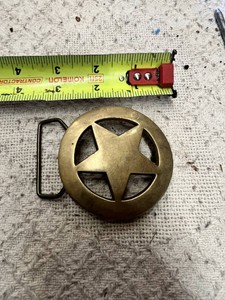 Texas Star Brass Belt Buckle