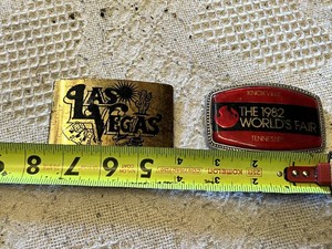 Las Vegas and 1982 Worlds Fair Belt Buckles