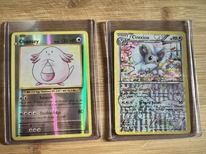 Lot of 2 Pok�mon Trading Cards Featuring Chansey and Cinccino Holo Editions