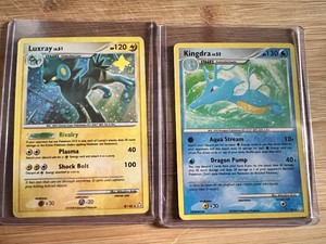 Lot of 2 Pokemon Trading Cards Featuring Luxray and Kingdra