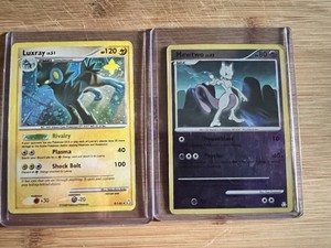 Lot of 2 Pokemon Cards Featuring Mewtwo and Luxray