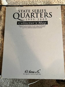 H.E. Harris & Co. State Series Quarters Collectors Map 1999-2009 - All Quarters Present