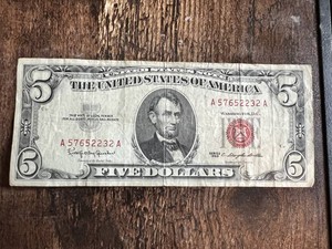 U.S. 1963 Five Dollar Bill Red Seal