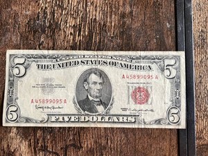 Series 1963 United States Red Seal Five Dollar Bill