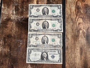 Vintage Series 1957 One Dollar and Series 1976 Two Dollar Bills Lot