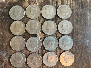 Lot of 16 Kennedy Half Dollar Coins Including Various Years