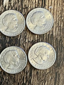 Susan B. Anthony Dollar Coins 1979 and 1980