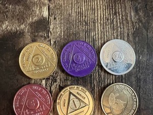Assorted Recovery Coins and Tokens