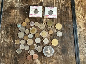 Collection of Canadian Coins, Dimes, and Jasper Souvenir Dollar