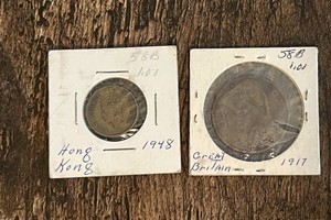 Hong Kong 1948 Coin and United Kingdom 1971 New Penny Coin