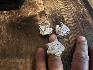 Highly Detailed Silver Flower Rings Set with Stones and Intricate Designs