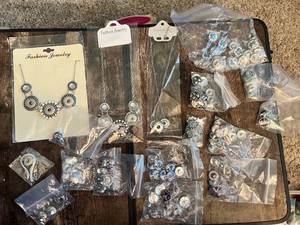 Fashion Jewelry Necklace and Snap Button Lot including Multiple Styles and Designs