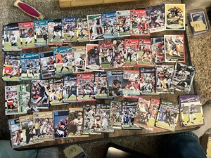 Lot of Football Cards Featuring Various Players including Rookie, Pro Set, and Press Proof Editions
