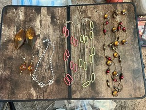 Lot of Fashion Jewelry including Necklaces, Earrings, and Beaded Chains