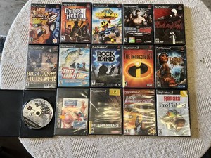 PlayStation 2 Video Games Collection including Naruto Ultimate Ninja 3, Guitar Hero III, Pac-Man World Rally, and more