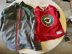 Minnesota Wild Jacket XL and Hockey Jersey Youth LXL