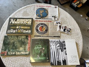 Lot of Mixed Hockey Memorabilia Including Minnesota Wild, North Stars and Chicago Blackhawks Items