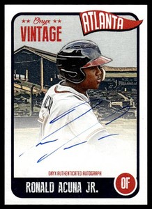 Ronald Acuna Jr. On-Card Auto 200 2020 Onyx Vintage #VARA Baseball Card