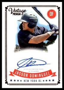 Jason Dominguez On-Card Auto 2020 Onyx Vintage Premium #PAJD Baseball Card