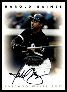 Harold Baines On-Card Auto HOF 1995 Leaf Signature Series Silver #DH Baseball Card