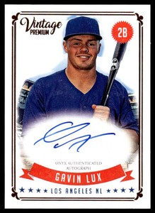Gavin Lux On-Card Auto 2015 Onyx Vintage Premium #PAGL Signed Baseball Card