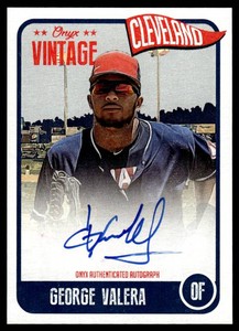 George Valera On-Card Auto 200 2020 Onyx Vintage #VAGV Signed Baseball Card