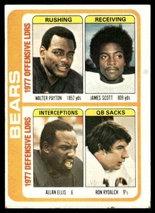 Walter Payton Chicago Bears 1978 Topps Team Card #504 Unmarked Vintage Football Card