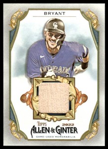 Kris Bryant Bat Relic 2022 Allen & Ginter Game-Used #AGRC-KBR Baseball Card