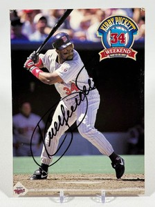 Kirby Puckett Autographed 1997 Puckett Weekend Post Card Minnesota Twins Baseball