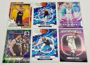 Luka Doncic and Nikola Jokic 6 Card Basketball Lot w Inserts
