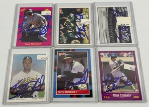 Terry Steinbach 6 On-Card Autograph Baseball Lot - University of Minnesota  Minnesota Twins