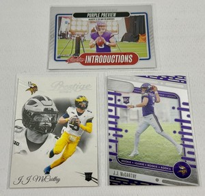 JJ McCarthy 3 RC Minnesota Vikings Rookie Football Card Lot - #1