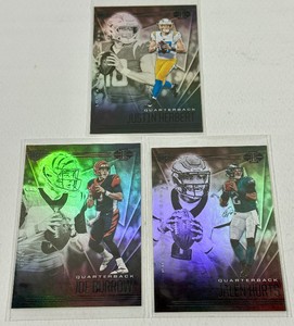 Joe Burrow, Jalen Hurts, Justin Herbert 3 RC Lot 2020 Illusions Rookie Football Cards