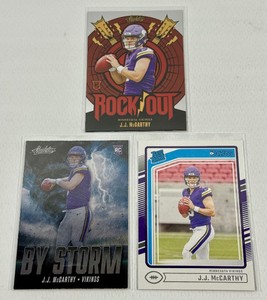 JJ McCarthy 3 RC Minnesota Vikings Rookie Football Card Lot - #2