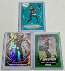Michael Penix Jr. 3 Card Rookie and Numbered Football Lot