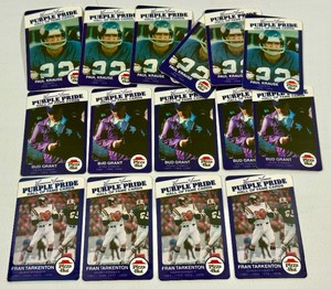 Minnesota Vikings 14 Card 1999 Pizza Hut Hall of Fame Cards - Tarkenton, Grant, Krause