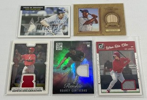 5 Card Baseball Patch and Relic Card Lot
