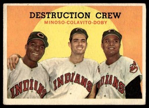 1959 Topps #166 Destruction Crew - Minoso, Colvito, Doby Vintage Baseball Card